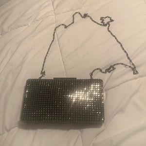 Black sparkle clutch